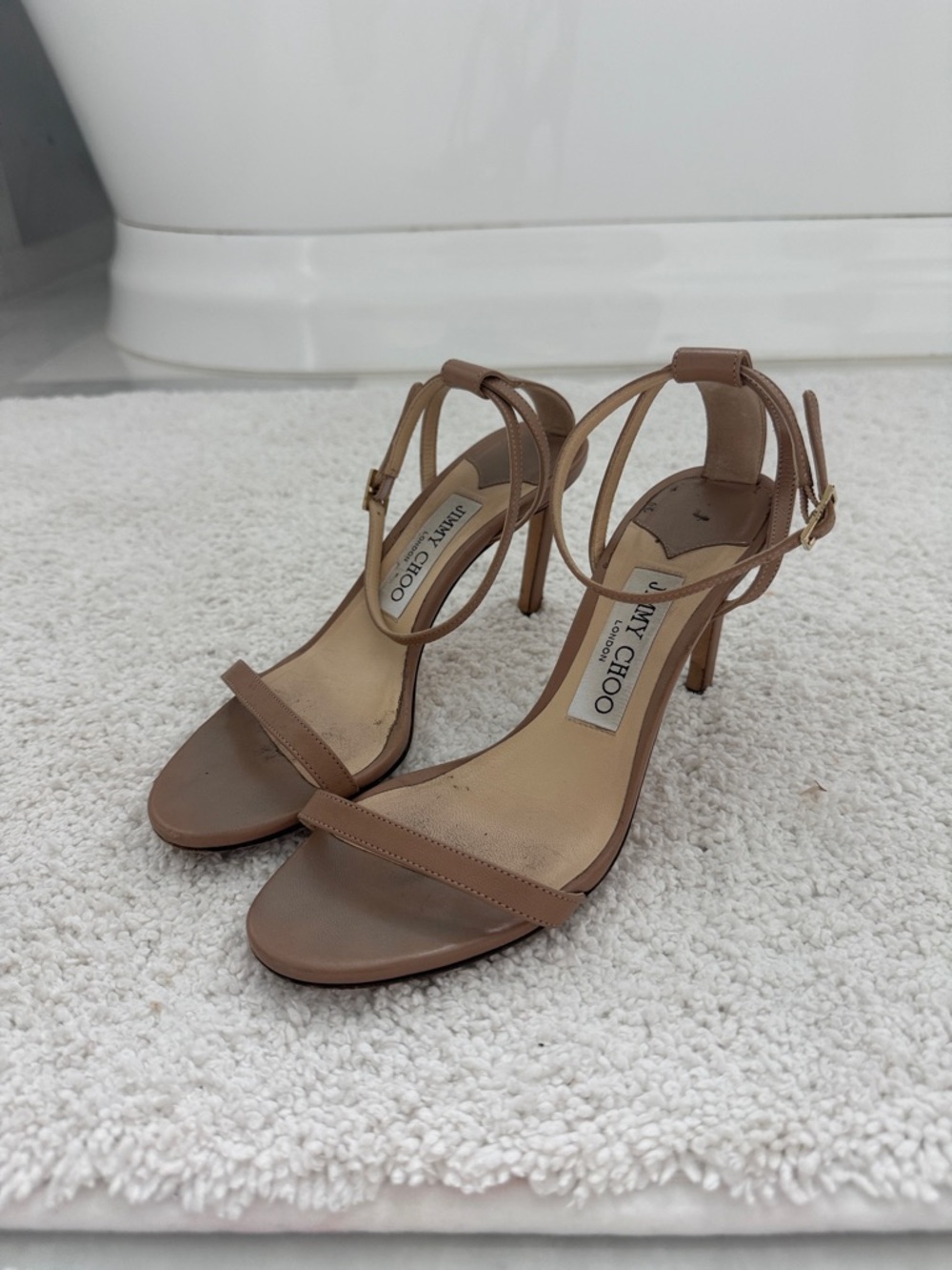 Jimmy Choo minny 85 heels nude